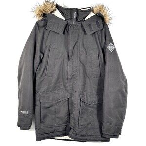 Hollister Jacket Small Black All Weather Collections Faux Fur Hood Sherpa Lined